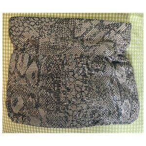 BCBG Maxazria Beaded Slinky Clutch Purse Zip Animal Print 10 x 10 Lined